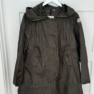 Moncler Olive Green Hooded Raincoat S/M
